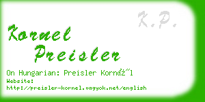 kornel preisler business card